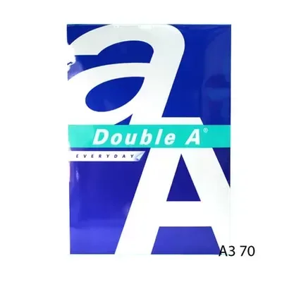 giấy double a a4 70gsm là loại giấy in photo cao cấp khổ A3 70gsm với bao bì xanh dương thương hiệu Double A đặc trưng.