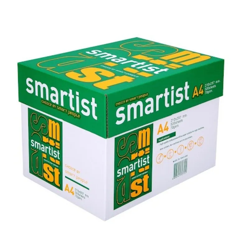Thùng giấy a4 smartist 70gsm màu trắng xanh, thiết kế tiện dụng cho văn phòng.