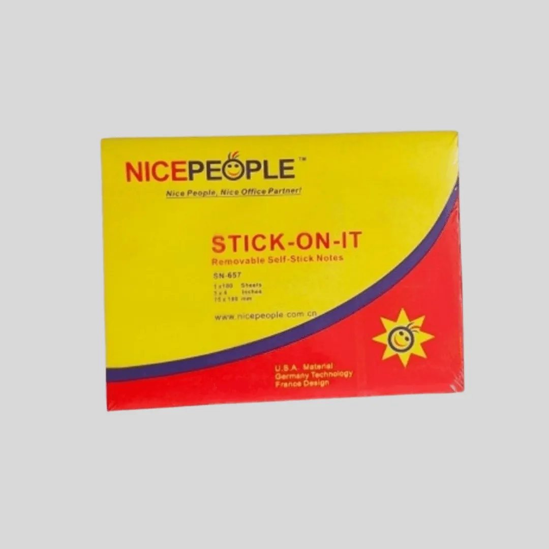 Xấp giấy note Nice People màu vàng đỏ với thiết kế bắt mắt và tiện dụng cho văn phòng.