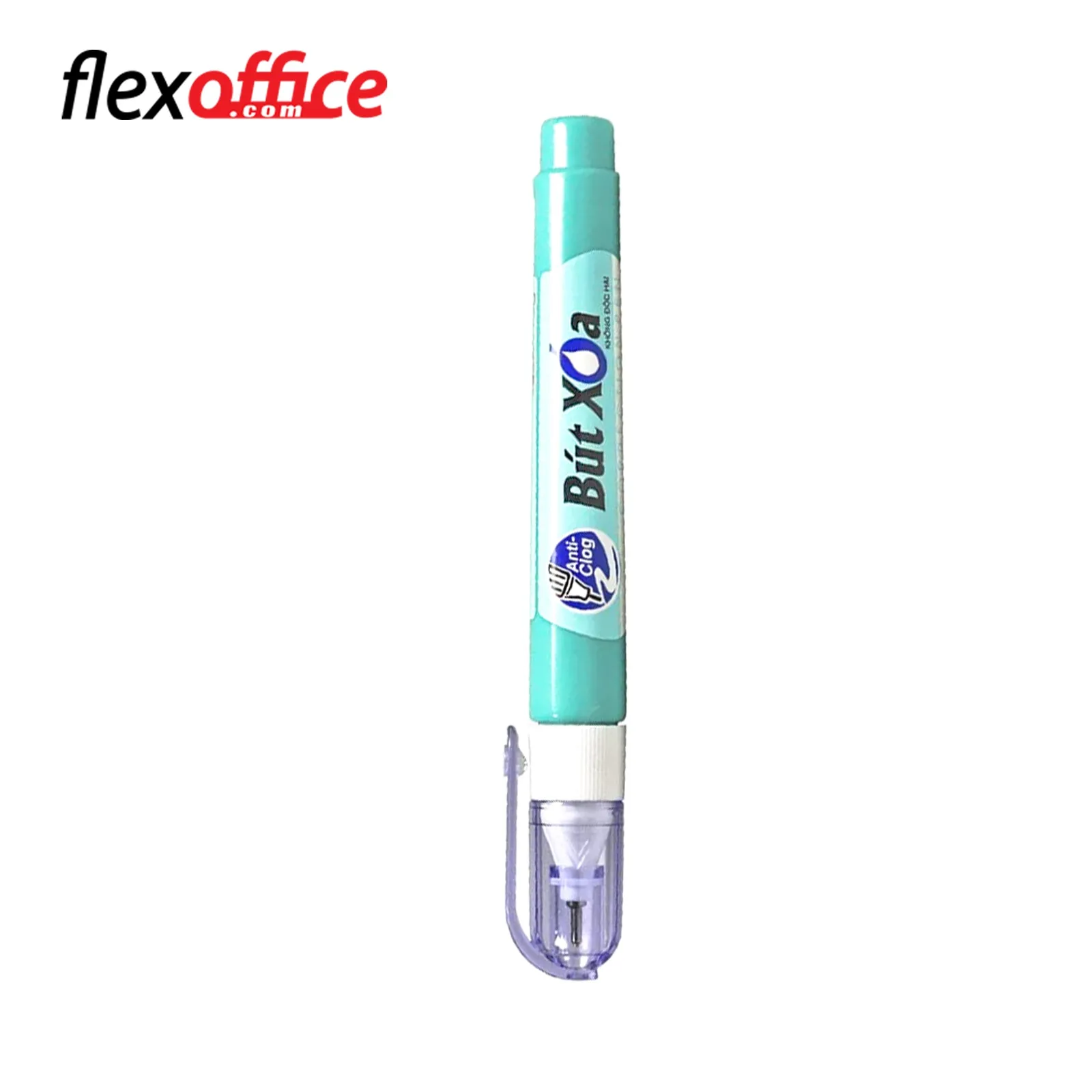 Bút xóa Thiên Long CP-05 màu xanh lá thân dài có nắp đậy trong suốt trên nền trắng