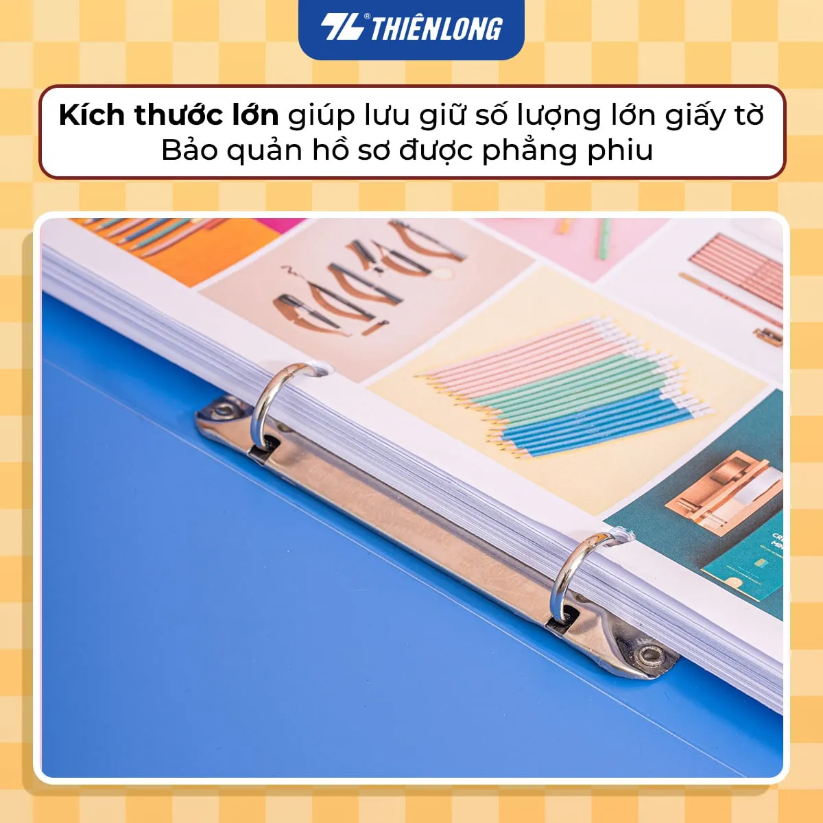 Bìa nhẫn Thiên Long lưu trữ hồ sơ giúp giấy tờ luôn phẳng phiu và ngăn nắp