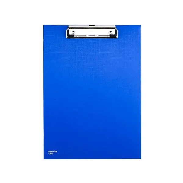 bìa trình ký đơn flexoffice FO-CB02 màu xanh dương khổ A4 có kẹp kim loại chắc chắn để giữ tài liệu.