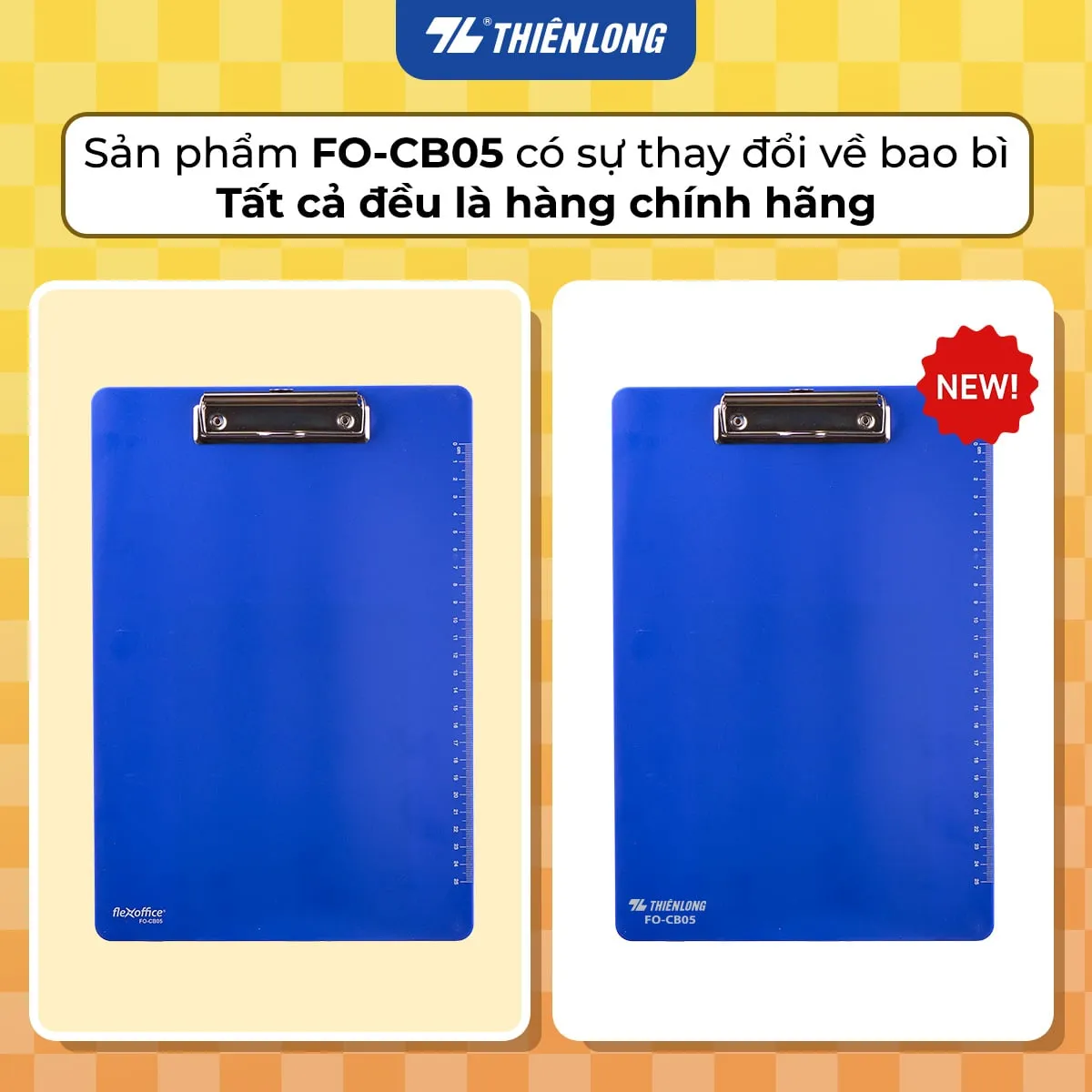 So sánh hai mẫu bìa trình ký đơn flexoffice FO-CB05 với sự thay đổi về logo và bao bì sản phẩm chính hãng