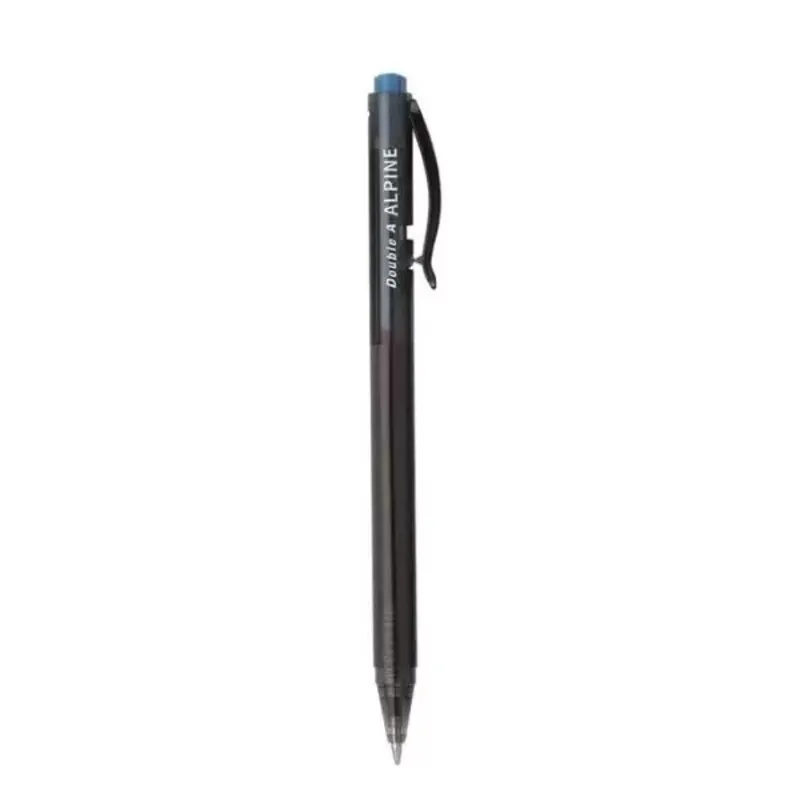 Bút bi Double A Alpine 0.7mm thân đen có gài bút tiện lợi với thiết kế hiện đại và mực viết trơn tru.