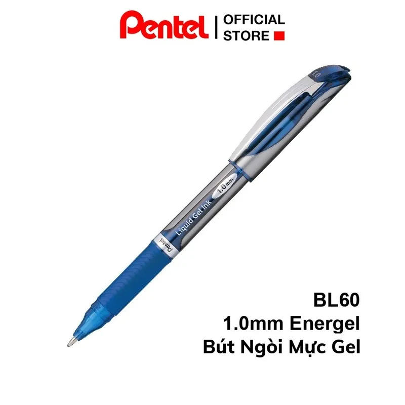 Bút ký pentel BL60 màu xanh với nét viết 1.0mm và mực gel êm ái chính hãng từ Pentel