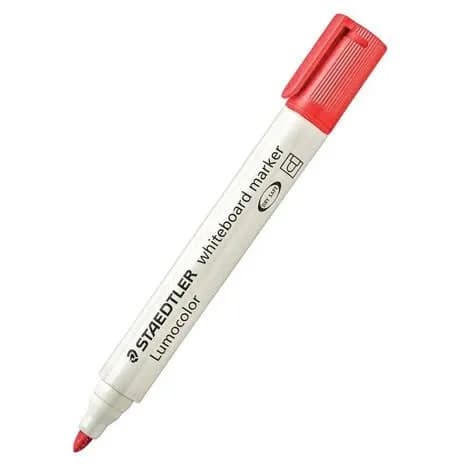 Bút lông bảng Staedtler màu đỏ thân trắng thiết kế gọn gàng, tiện lợi khi viết trên bảng trắng