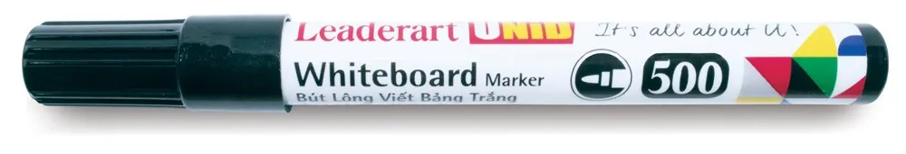 Bút dạ bảng Leaderart model 500 nắp đen, thiết kế nhỏ gọn, tiện lợi cho việc viết trên bảng trắng
