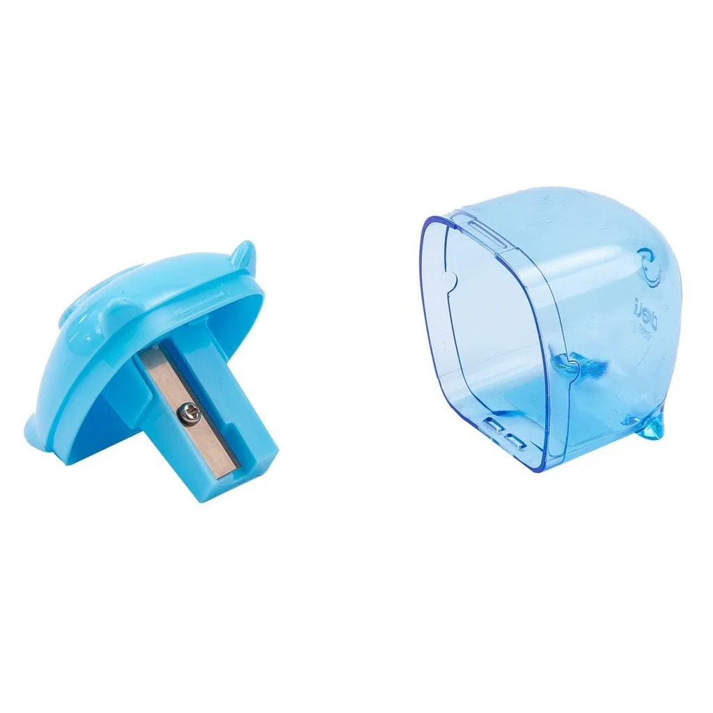 Gọt chì Deli 0557 hình con heo màu xanh dương được tháo rời nắp đựng vỏ bút chì