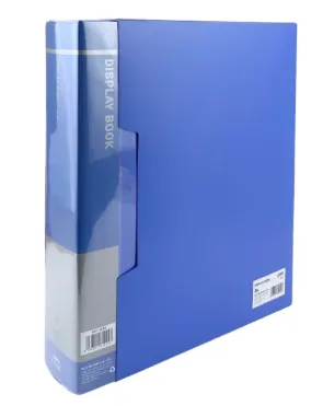 File lá Deli màu xanh dương dùng để lưu trữ tài liệu với gáy sách ghi chữ DISPLAY BOOK nổi bật