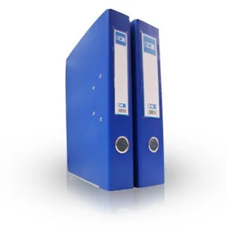 Hai chiếc file còng bật EKE màu xanh dương dùng để lưu trữ hồ sơ tài liệu văn phòng
