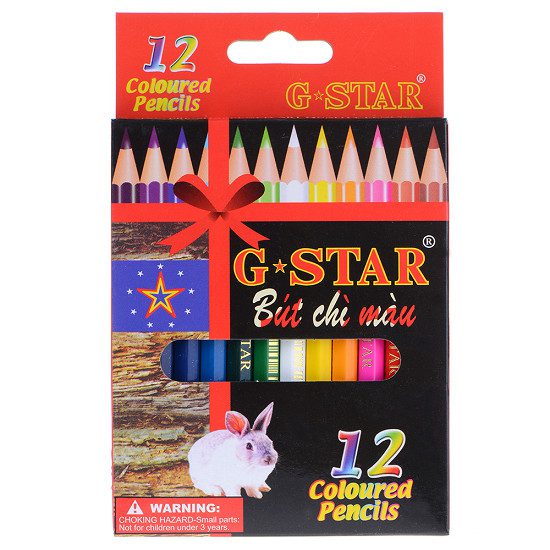 Bút chì 12 mầu Gstar ngắn_1 Ảnh Bút chì 12 mầu Gstar ngắn cho doanh nghiệp