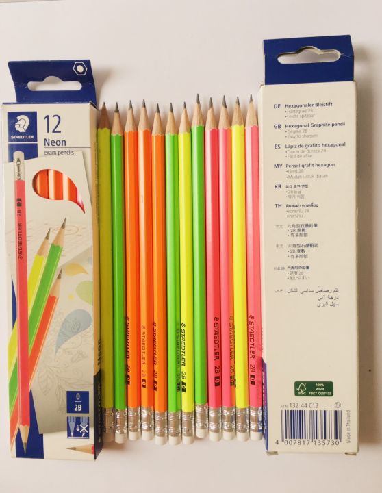 Ảnh Bút chì Đức 132 44 neon 2B có tẩy (12c/h)_1