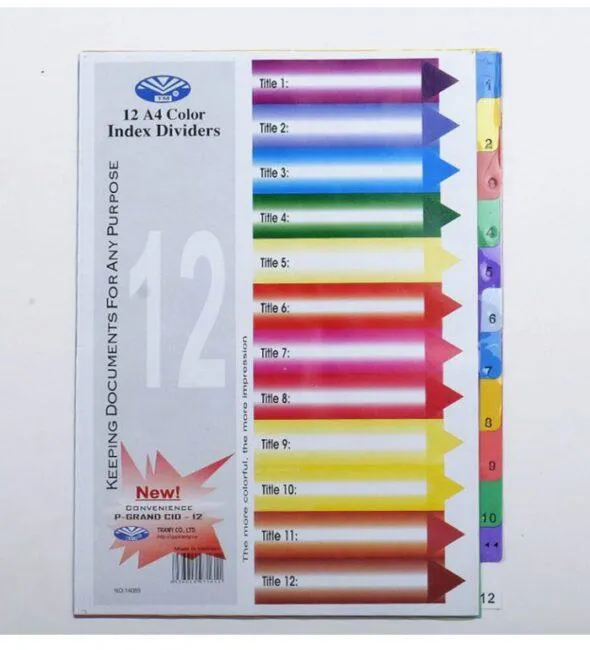 Ảnh Chia file nhựa 1-12 - 1 bộ/túi_4