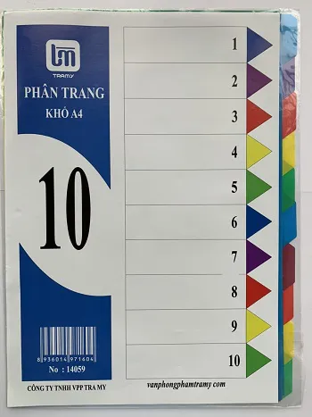 Ảnh Chia file nhựa 10 mầu - 10 bộ/túi_2