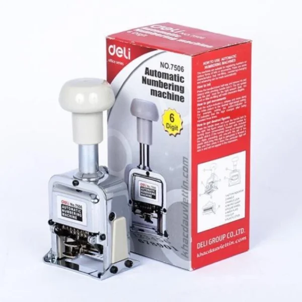 Dập số nhẩy 6 số Deli 7506_1 Ảnh Dập số nhẩy 6 số Deli 7506 cho doanh nghiệp