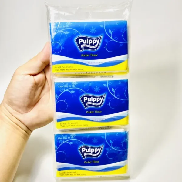 Ảnh Giấy ăn gói nhỏ Pulpy (6 gói nhỏ/bịch) 600g/1t_1