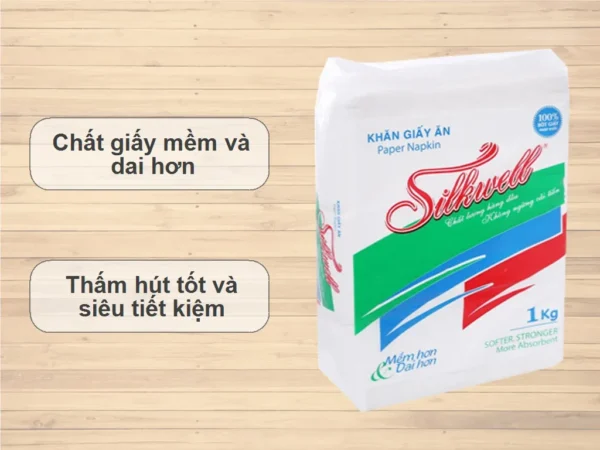Ảnh Giấy ăn gói vuông Silkwell (1kg/gói) cho doanh nghiệp