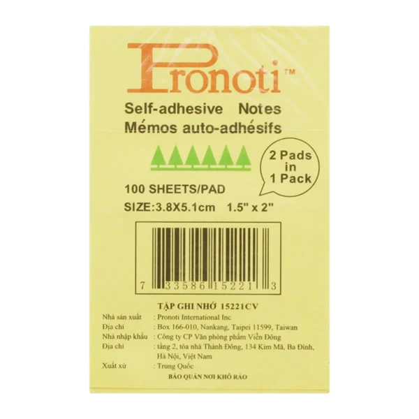 Ảnh Giấy note vàng Pronti 1,5x2(3,8x5) 5653_1
