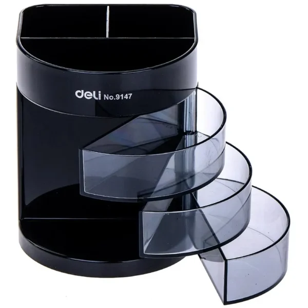 Ảnh Khay cắm bút 4 ngăn Deli - 9147 đen cho doanh nghiệp