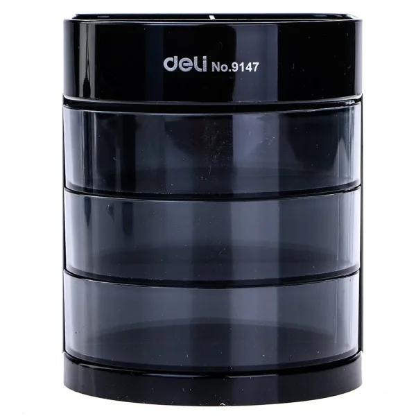 Ảnh Khay cắm bút 4 ngăn Deli - 9147 đen cho doanh nghiệp
