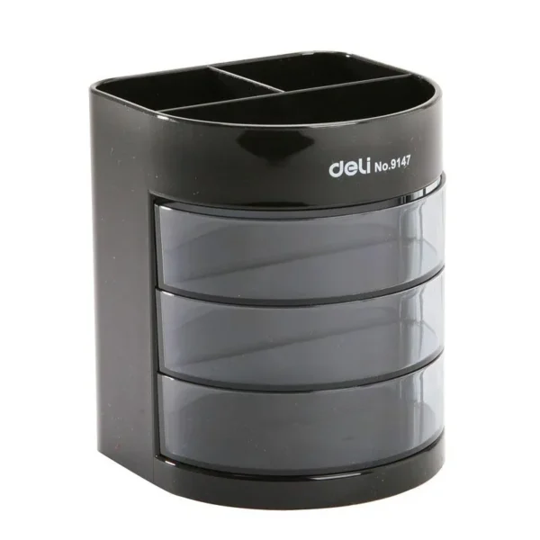 Ảnh Khay cắm bút 4 ngăn Deli - 9147 đen cho doanh nghiệp