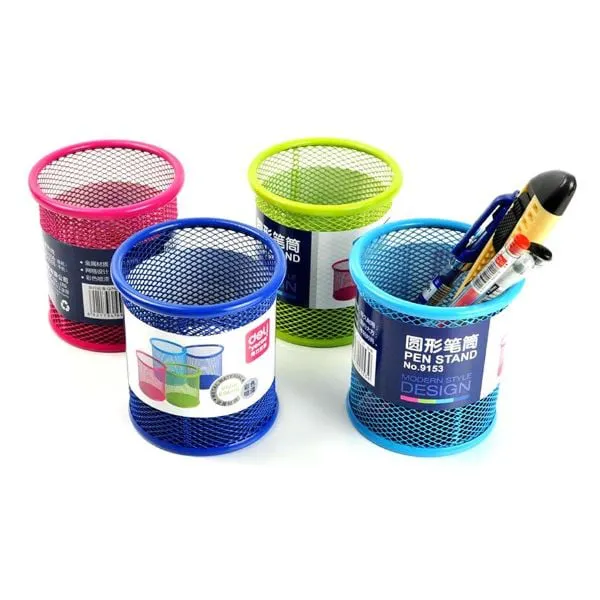 Ảnh Khay cắm bút sắt tròn Deli - 9153 mầu (cốc)_1
