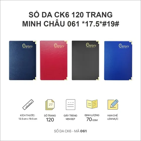 Ảnh Sổ da CK6 mỏng.120 trang MS 061 cho doanh nghiệp