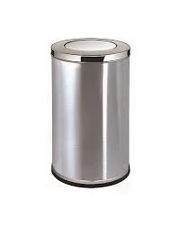 Ảnh Thùng rác Inox tròn nắp bập bênh cho doanh nghiệp