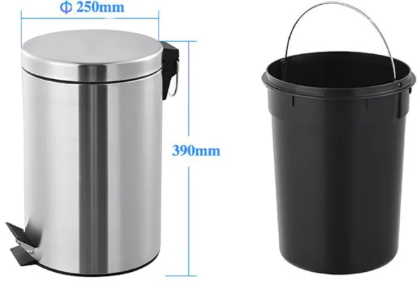 Ảnh Thùng rác đạp chân Inox T12 (KT 39,5X25)_3