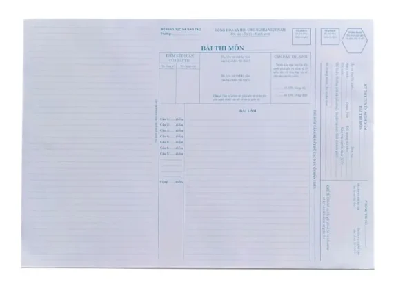 Giấy Thi của Bộ (1.000 tờ/ tập)_4 Ảnh Giấy Thi của Bộ (1.000 tờ/ tập) cho doanh nghiệp