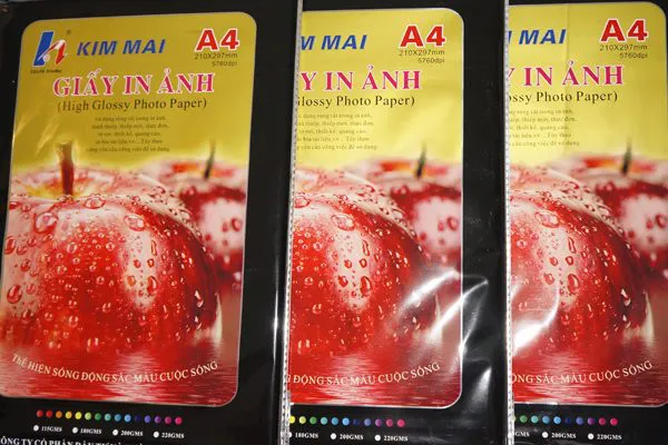 Ảnh Giấy in mầu(in card) A4 220 2 mặt KM (50 tờ/ tập) cho doanh nghiệp