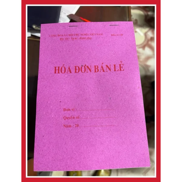 Ảnh Hóa đơn bán lẻ A5 BB cho doanh nghiệp