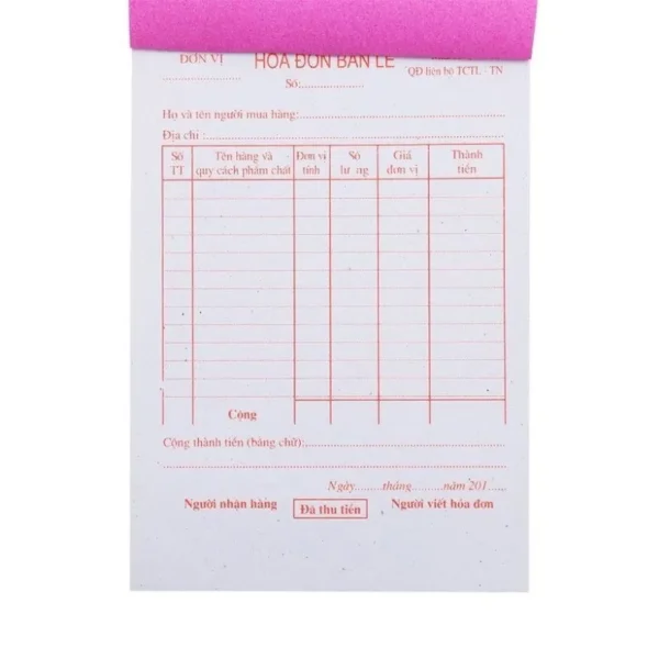 Ảnh Hóa đơn bán lẻ dày cho doanh nghiệp