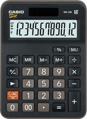 Máy tính Casio MX 12B thiết kế tối giản, phù hợp văn phòng tại Hà Nội