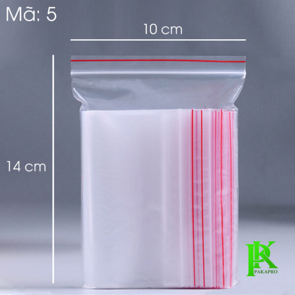 Túi zipper số 5 Túi bấm số 5 (10x14cm) trong suốt, tiện dụng