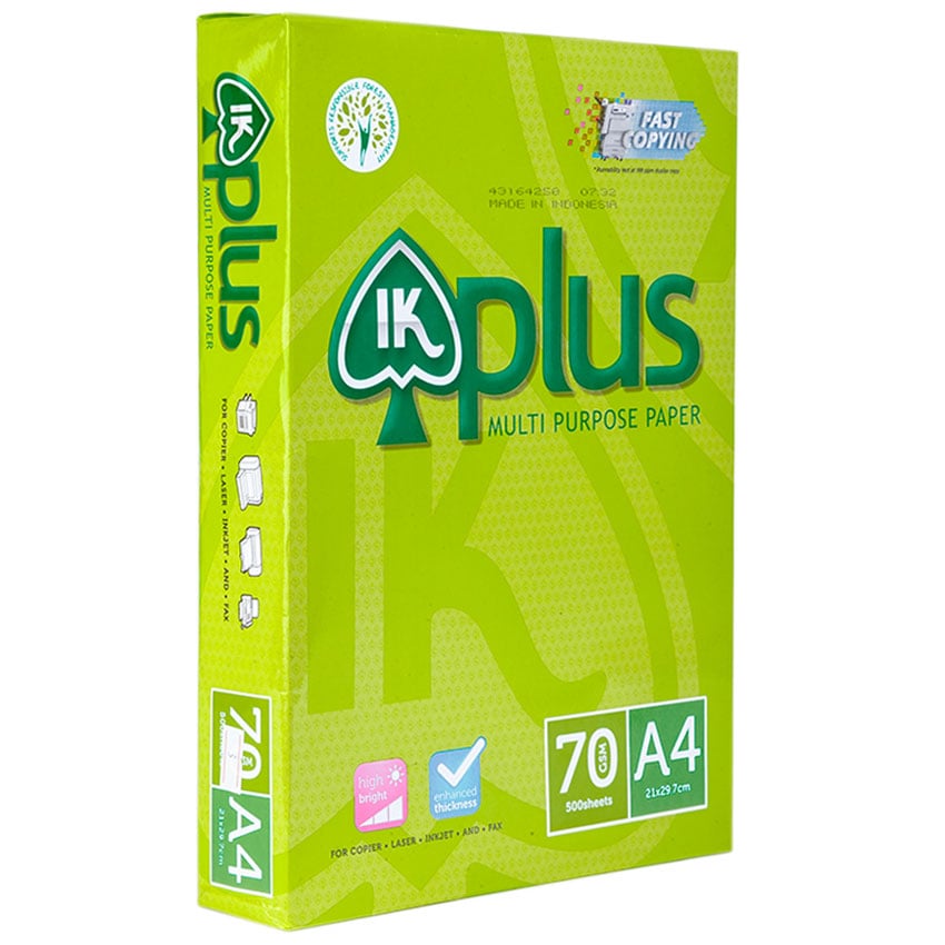 Giấy A4 IK Plus ĐL70 - 70gsm 500 tờ, giấy văn phòng Hà Nội