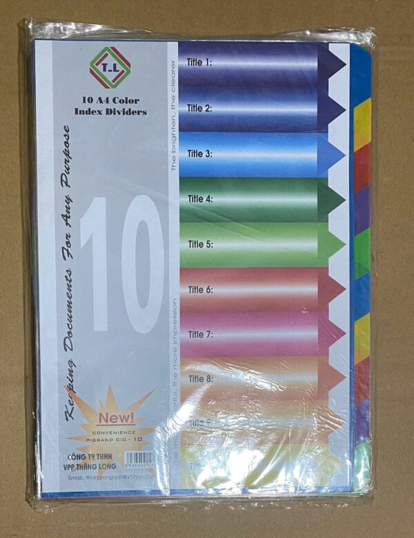 Chia file nhựa 1-10