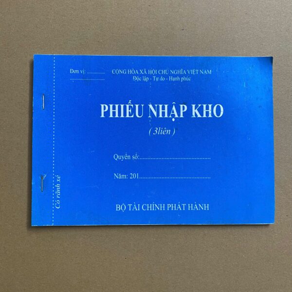 Phiếu nhập kho 3 liên A5
