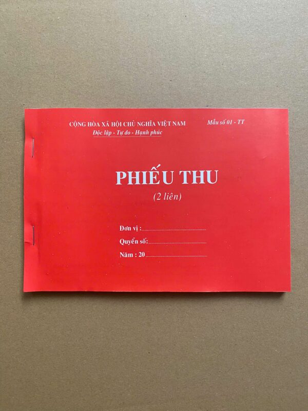 Phiếu thu 2 liên A5