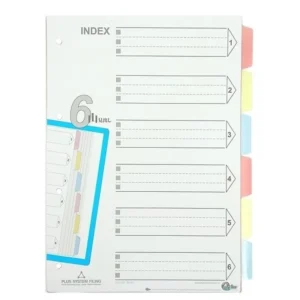 Bìa phân trang 6 lá nhựa Plus