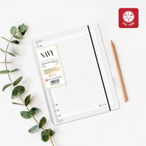 Sổ còng bìa nhựa kẻ caro A5 Hải Tiến NAVY 200 trang - 6577